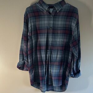 Old Navy Men's Casual Plaid Shirt - Red and Blue